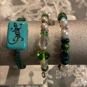 Brand New Bracelet Trio Beads Crystals